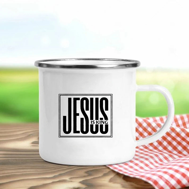Jesus Is God Enamel Mugs
