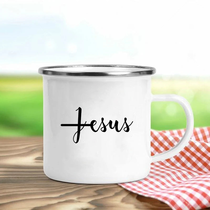 Jesus Is God Enamel Mugs