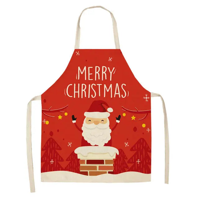 Linen Christmas Apron