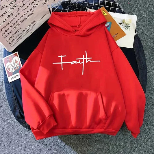 Faith Print Hoodie for Woman