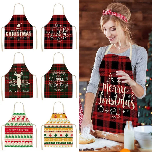 Linen Christmas Apron
