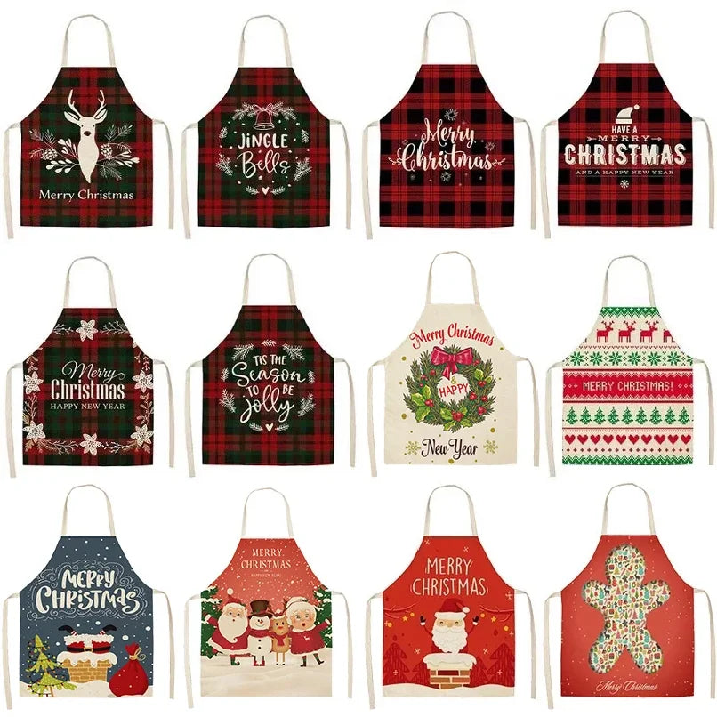 Linen Christmas Apron