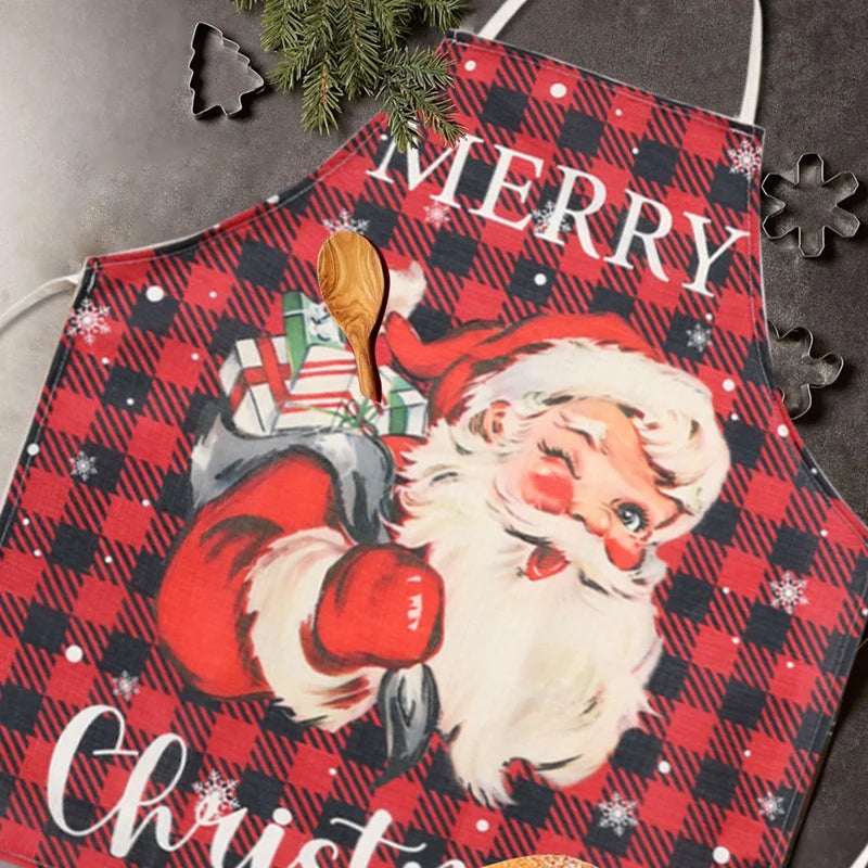 Christmas Linen Apron (Merry Christmas,Christmas Dwarfs,Santa Clause)