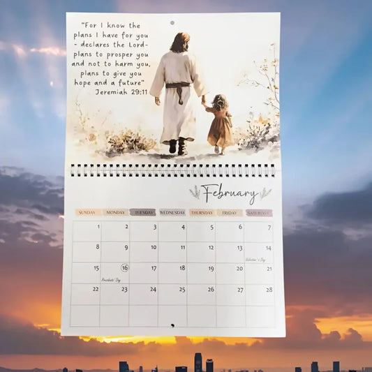 2026 Christian Inspirational Wall Calendar: Jesus Walking with the Lamb of God, Symbolizing Hope