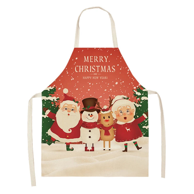 Linen Christmas Apron