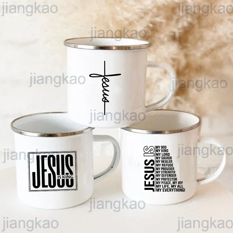 Jesus Is God Enamel Mugs