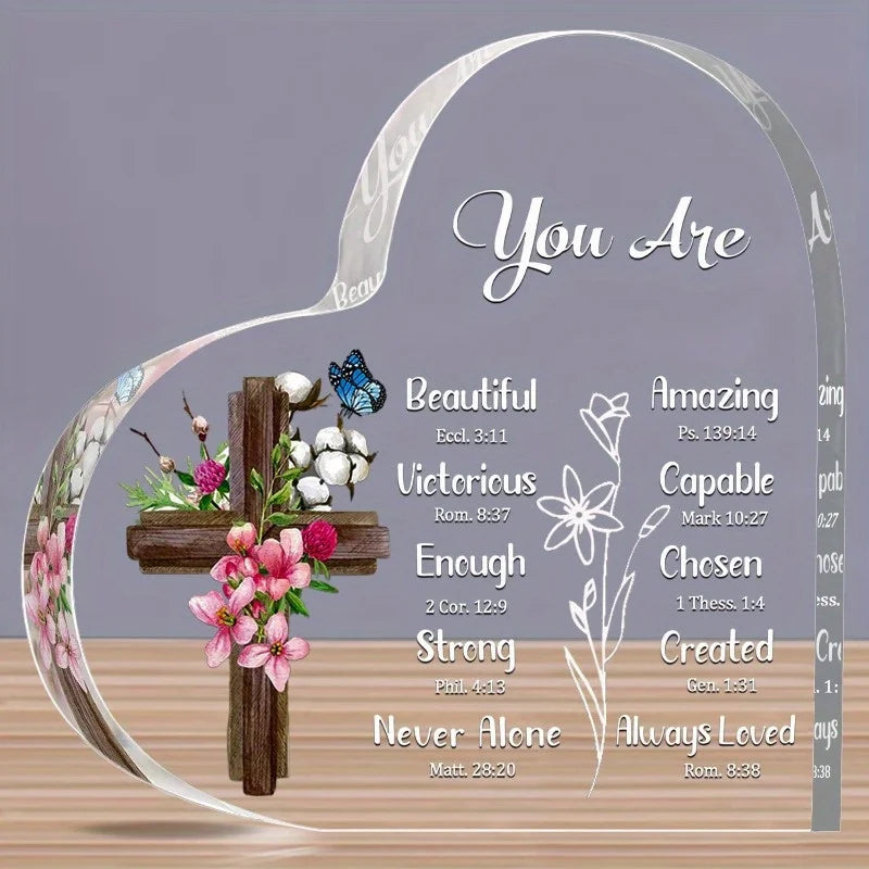 Christian Inspiration Heart - Uplifting Bible Verse Gift for Women & Friends