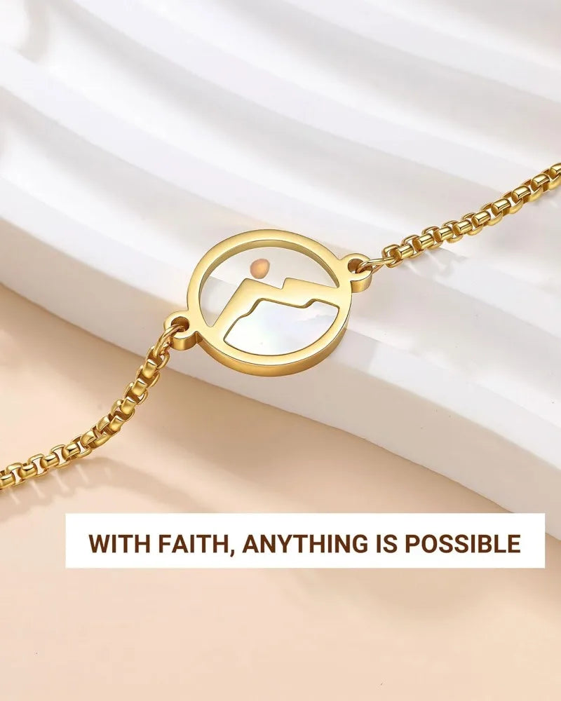 Stainless Steel Move Mountains Mustard Seed Bracelet