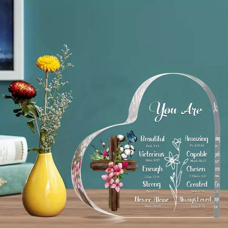 Christian Inspiration Heart - Uplifting Bible Verse Gift for Women & Friends