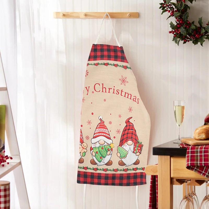 Christmas Linen Apron (Merry Christmas,Christmas Dwarfs,Santa Clause)
