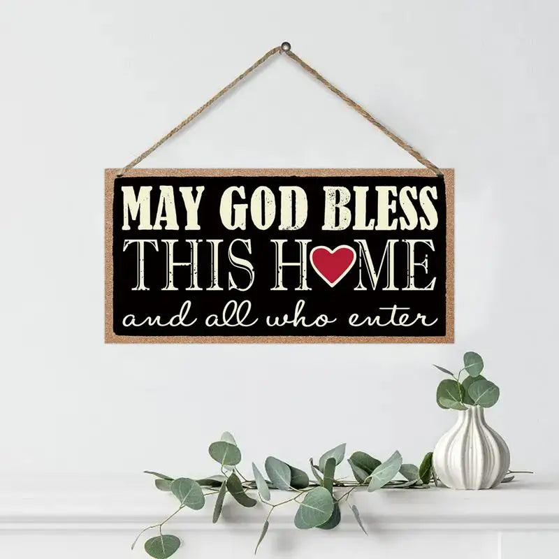 Wood Porch Decor “May God Bless This Home And All Who Enter”